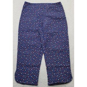 Kate Park Capri Pants Womens M Multi Stars Print Stretch Straight Leg Pull-On